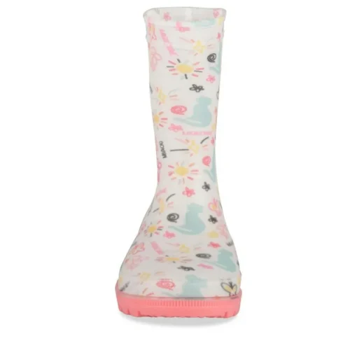 Bottes De Pluie ROSE Fille Motif Animal A Enfiler