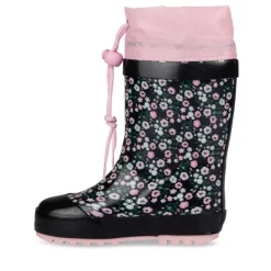 Bottes De Pluie ROSE Fille Motif Fleuri A Enfiler