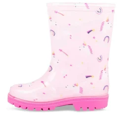 Bottes De Pluie ROSE Fille Motif Licorne A Enfiler