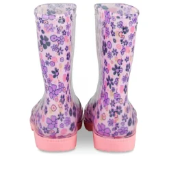 Bottes De Pluie ROSE Fille Motif Fleuri A Enfiler