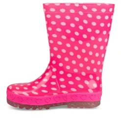 Bottes De Pluie ROSE Fille Motif A Pois A Enfiler