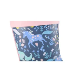 Bottes De Pluie ROSE Fille Motif Licorne A Enfiler