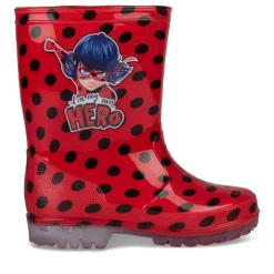 Bottes De Pluie ROUGE Fille Motif A Pois A Enfiler
