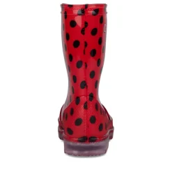 Bottes De Pluie ROUGE Fille Motif A Pois A Enfiler