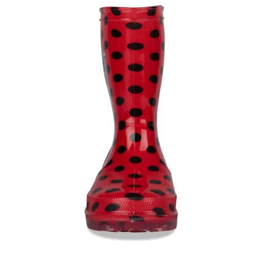 Bottes De Pluie ROUGE Fille Motif A Pois A Enfiler
