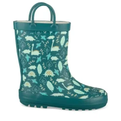 Bottes De Pluie VERT Garçon Motif Dinosaure A Enfiler
