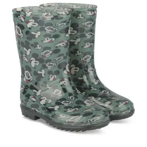 Bottes De Pluie VERT Garçon Motif Uni A Enfiler