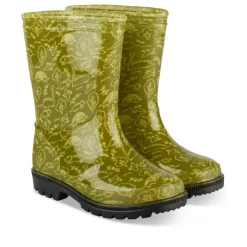 Bottes De Pluie VERT Garçon Motif Dinosaure A Enfiler
