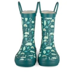 Bottes De Pluie VERT Garçon Motif Dinosaure A Enfiler
