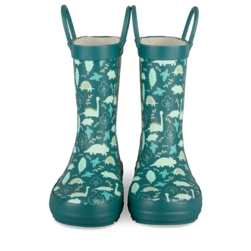 Bottes De Pluie VERT Garçon Motif Dinosaure A Enfiler