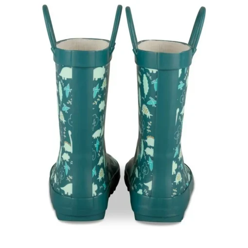 Bottes De Pluie VERT Garçon Motif Dinosaure A Enfiler