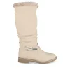 Bottes Fourré BEIGE Femme Motif Uni Fermeture éclair