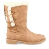 Bottes Fourré BEIGE Femme Motif Uni Fermeture éclair