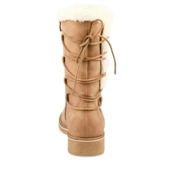 Bottes Fourré BEIGE Femme Motif Uni Fermeture éclair
