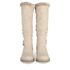 Bottes Fourré BEIGE Femme Motif Uni Fermeture éclair