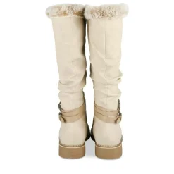 Bottes Fourré BEIGE Femme Motif Fausse Fourrure Fermeture éclair