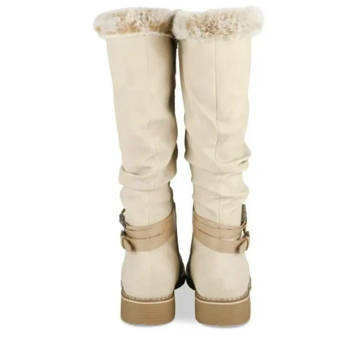 Bottes Fourré BEIGE Femme Motif Fausse Fourrure Fermeture éclair