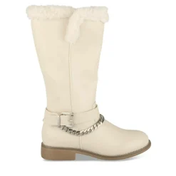 Bottes Fourré BEIGE Fille Motif Fausse Fourrure Fermeture éclair