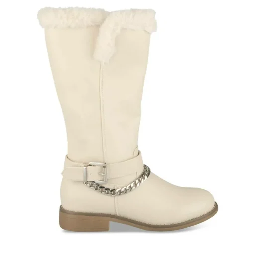 Bottes Fourré BEIGE Fille Motif Fausse Fourrure Fermeture éclair