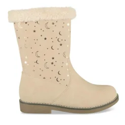 Bottes Fourré BEIGE Fille Motif Uni Fermeture éclair