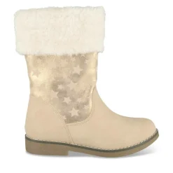 Bottes Fourré BEIGE Fille Motif Etoiles Fermeture éclair