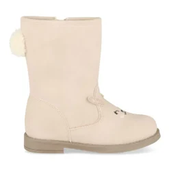 Bottes Fourré BEIGE Fille Motif Animal Fermeture éclair