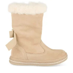 Bottes Fourré BEIGE Fille CUIR Motif Uni A Enfiler