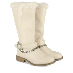 Bottes Fourré BEIGE Fille Motif Fausse Fourrure Fermeture éclair