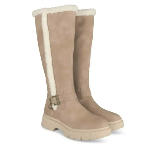 Bottes Fourré BEIGE Fille Motif Uni Fermeture éclair