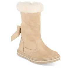Bottes Fourré BEIGE Fille CUIR Motif Uni A Enfiler