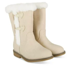 Bottes Fourré BEIGE Fille Motif Coeurs Fermeture éclair