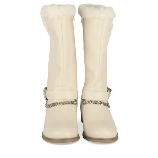 Bottes Fourré BEIGE Fille Motif Fausse Fourrure Fermeture éclair
