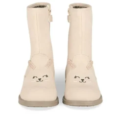 Bottes Fourré BEIGE Fille Motif Animal Fermeture éclair