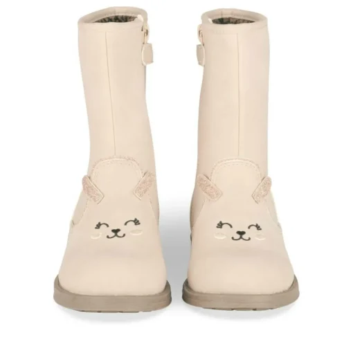 Bottes Fourré BEIGE Fille Motif Animal Fermeture éclair