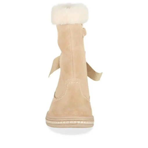 Bottes Fourré BEIGE Fille CUIR Motif Uni A Enfiler