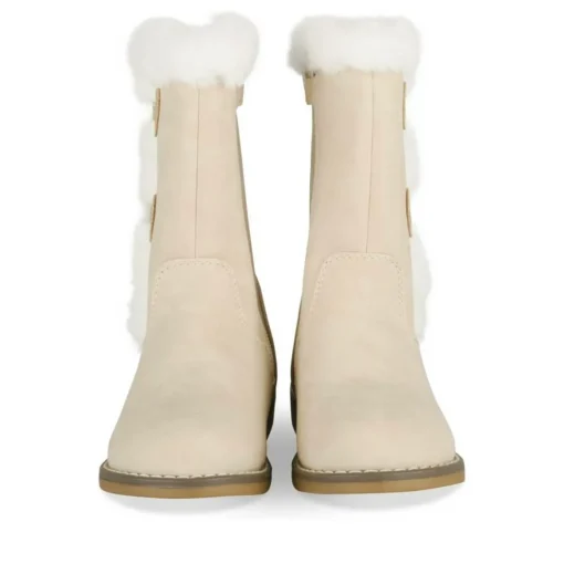 Bottes Fourré BEIGE Fille Motif Coeurs Fermeture éclair