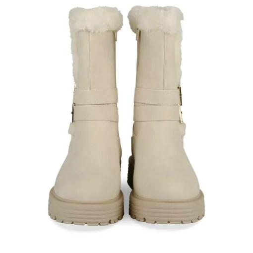 Bottes Fourré BEIGE Fille Motif Fausse Fourrure Fermeture éclair