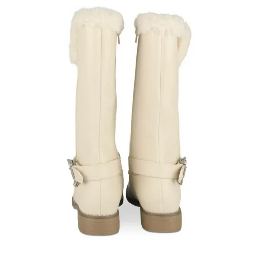 Bottes Fourré BEIGE Fille Motif Fausse Fourrure Fermeture éclair