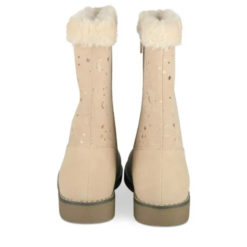 Bottes Fourré BEIGE Fille Motif Uni Fermeture éclair