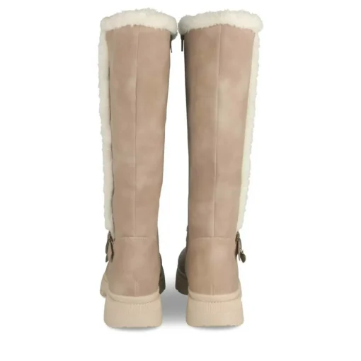 Bottes Fourré BEIGE Fille Motif Uni Fermeture éclair