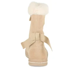 Bottes Fourré BEIGE Fille CUIR Motif Uni A Enfiler