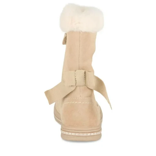 Bottes Fourré BEIGE Fille CUIR Motif Uni A Enfiler