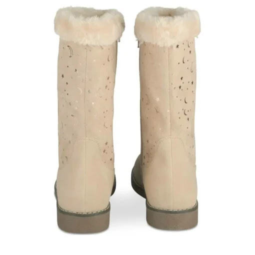 Bottes Fourré BEIGE Fille Motif Uni Fermeture éclair
