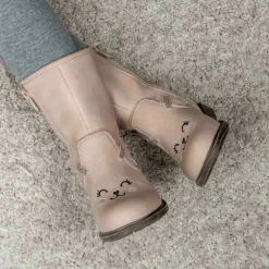 Bottes Fourré BEIGE Fille Motif Uni Fermeture éclair