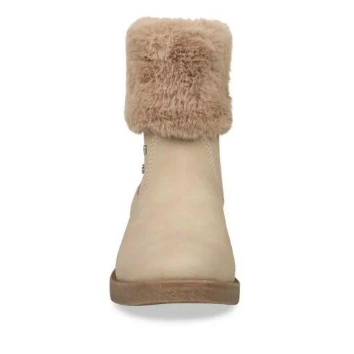 Bottes Fourré BLANC Fille Motif Uni Fermeture éclair
