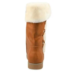 Bottes Fourré COGNAC Femme Motif Uni Fermeture éclair