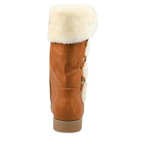 Bottes Fourré COGNAC Femme Motif Uni Fermeture éclair