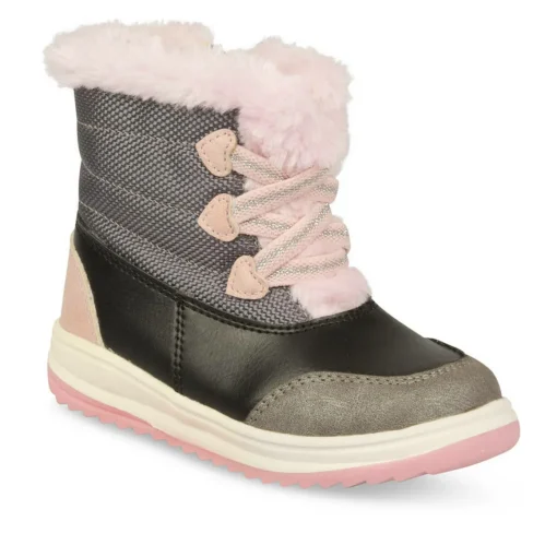 Bottes Fourré GRIS Fille Fermeture éclair