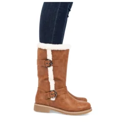 Bottes Fourré MARRON Femme Fermeture éclair