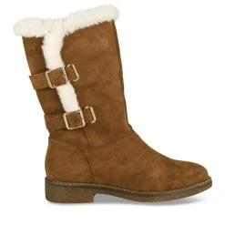 Bottes Fourré MARRON Femme Motif Fausse Fourrure Fermeture éclair